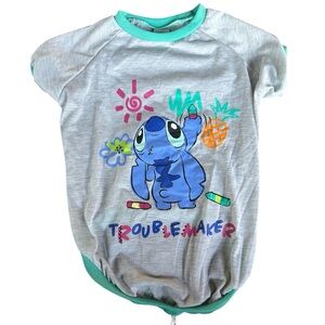 New Disney Lilo & Stitch Troublemaker dog T-shirt L
